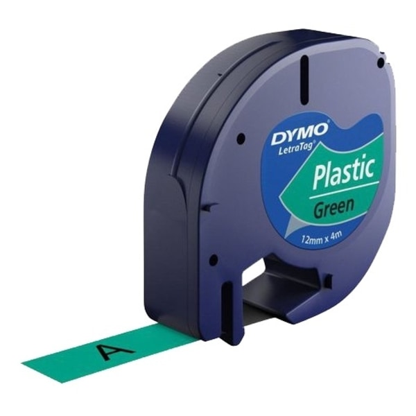 DYMO LetraTAG plasttejp, grön, 12mm, 4m (91224)