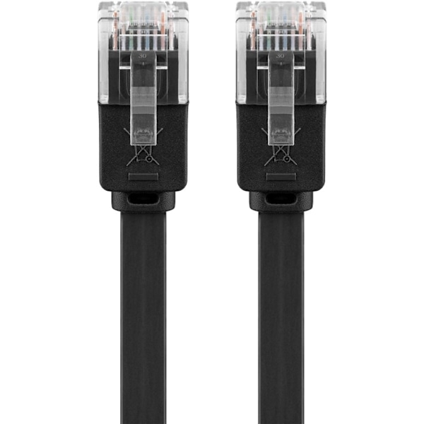 Goobay CAT 6 fladt patchkabel, U/UTP, sort kobberleder (CU), 5