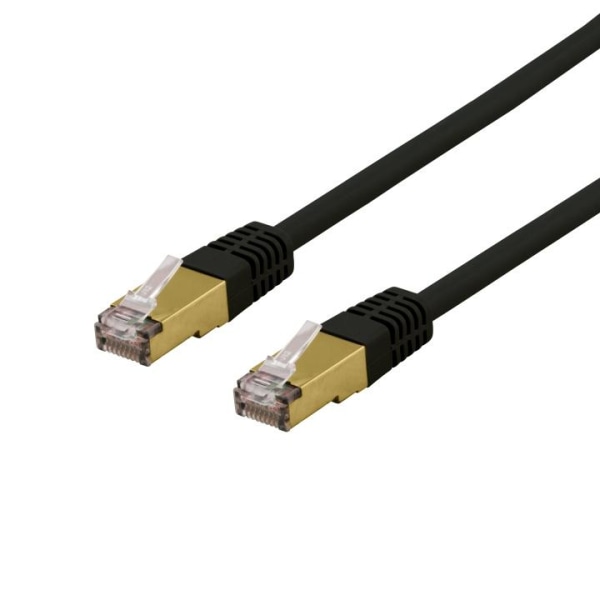 Deltaco S/FTP Cat6a patch cable, delta cert, LSZH, 2m, black