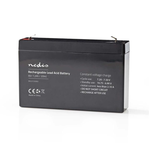 Nedis Genopladeligt blybatteri | Bly-syre | Opladningsbar | 6 V
