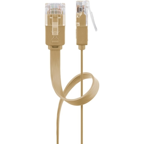 Goobay CAT 6 platt patchkabel, U/UTP, ljusbrun kopparledare (CU), 0.5 m