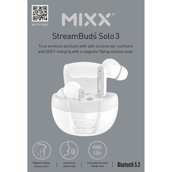 MIXX Høretelefoner Solo 3 In-Ear TWS Hvid Vit