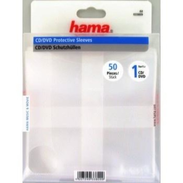 Hama Cd/Dvd-Ficka Transparent 50-Pack