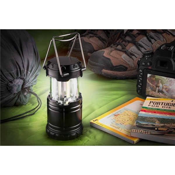 Goobay LED campinglampa High Bright 250 infällbar, kompakt design, mycket ljusstark, kallvitt (6800 K)