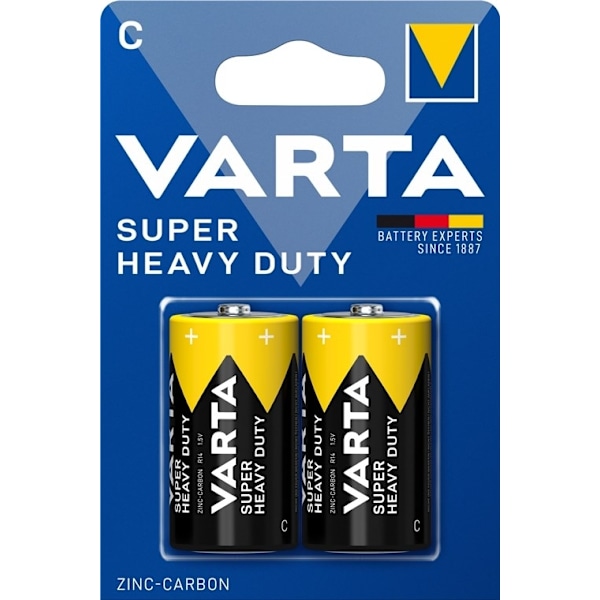 Varta R14/C (Baby) (2014) batteri, 2 stk. blister Zink- carbon batteri, 1,5 V