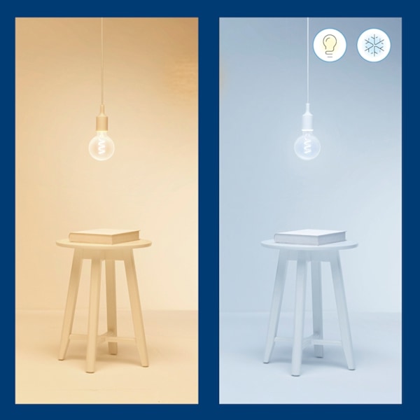 WiZ WiFi Smart LED E27 G95 40W Filament Färg + Varm-kallvit 470lm
