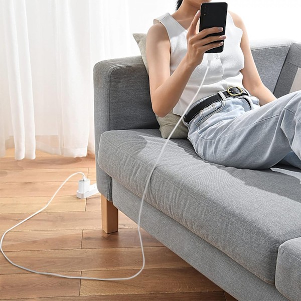 2-pak oplader til iPhone 15 / Android 20W med USB-C til USB-C - Hurtig oplader