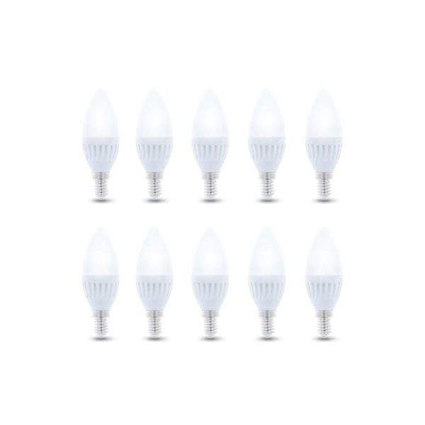 LED-Lampa E14, C37, 10W, 230V, 6000K, Keramisk, 10-pack, Kallvit