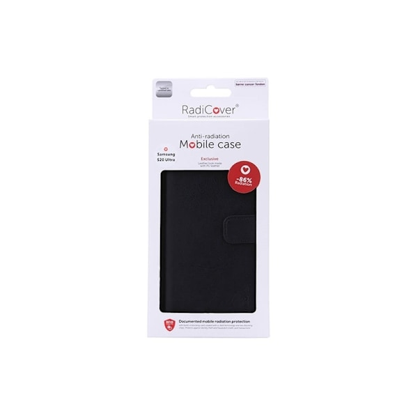 RADICOVER Strålingsbeskyttende Wallet PU Samsung Galaxy S20 Ultra Flipcover Sort Svart