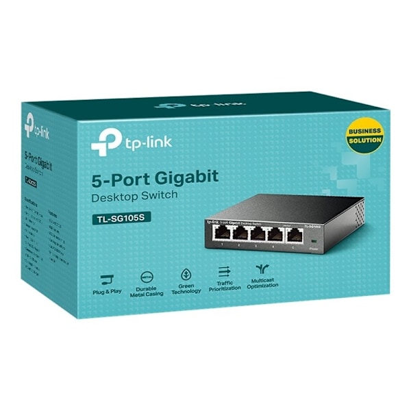 TP-LINK TL-SG105S Ohanterad L2 Gigabit Ethernet (10/100/1000) Svart