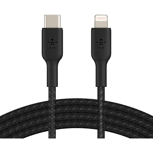 Belkin BOOST CHARGE™ Lightning - USB-C-kabel flettet, 2m, sort