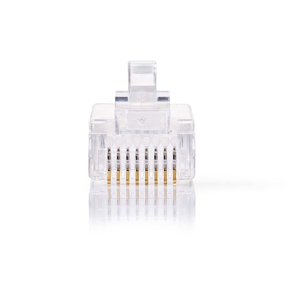 Nedis RJ45-liitin | Uros | Solid UTP CAT5e | Suora | Kullattu | 10 kpl | PVC | Läpikuultava | Laatikko