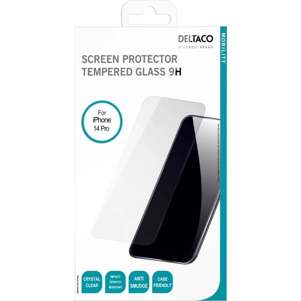 DELTACO screen protector, iPhone 14 Pro, 2.5D Transparent