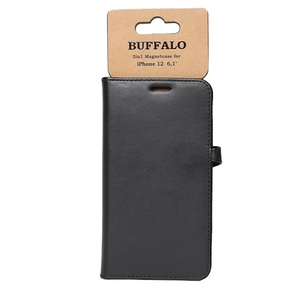 BUFFALO Wallet Læder iPhone 12/12 Pro Sort Svart