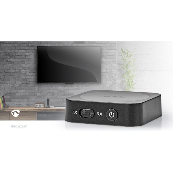 Nedis Bluetooth® Transmitter | Tilslutninger indgang: 1x AUX | Tilslutninger udgang: 1x AUX | SBC | Op til 1 enhed | Maksimal batteritid: 6 timer | So