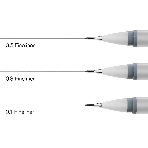 WINSOR Fineliner set cool grey (0,1/0,3/0,5) 3pcs ass