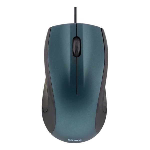 DELTACO wired optical mouse, 3 buttons with a scroll, 1200 DPI, blue