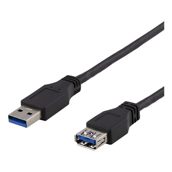 DELTACO USB 3.1 Gen 1 -jatkokaapeli, 1m, USB-A ur - USB-A na, musta