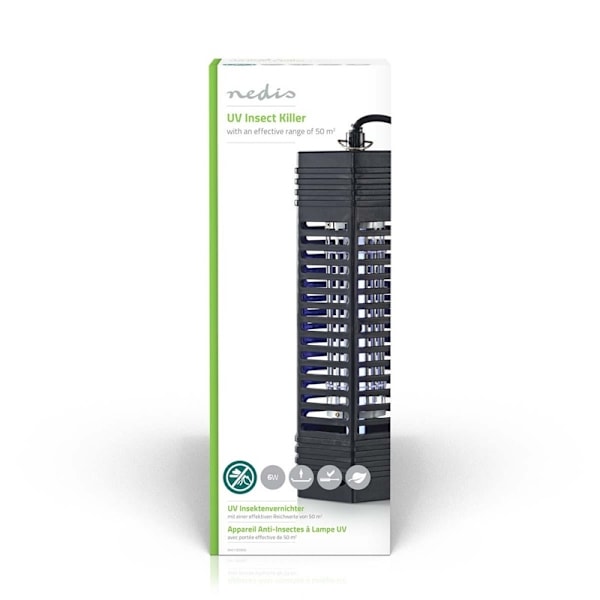 Nedis Mosquito Stop ljusfälla | 6 W | Lamptyp: F6T5/BL | Effektiv räckvidd: 50 m² | Svart