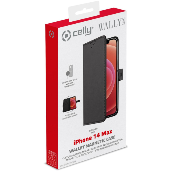 Celly MagSafe Wallet Case iPhone 14 Svart