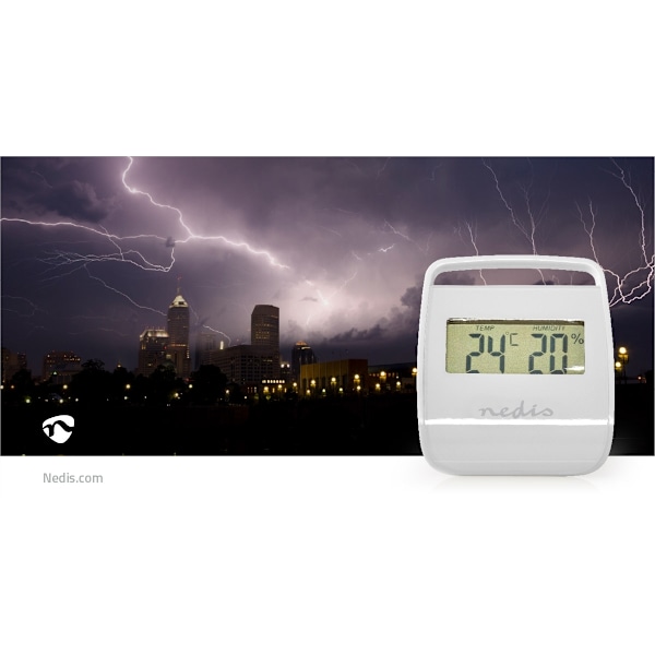 Nedis Digital termometer | Inomhus | Inomhus temperatur | Inomhus luftfuktighet | Vit