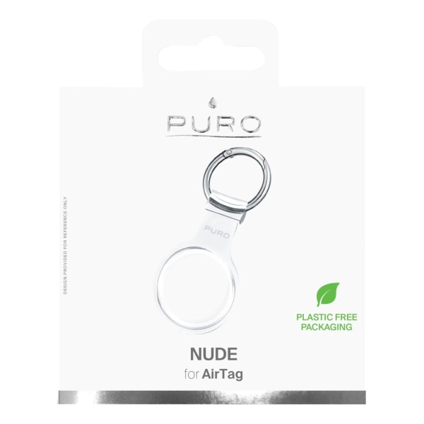 Puro Apple AirTag NUDE nøglering med karabinhage, gennemsigtig