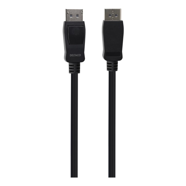 Deltaco DisplayPort-kabel, 3m, 8K, DP 1.4, DSC 1.2, LSZH svart