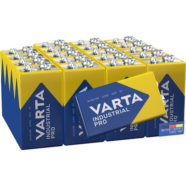 Varta 6LR61/6LP3146/9 V Block (4022) batteri, 20 st. kartong alkaliskt manganbatteri, 9 V