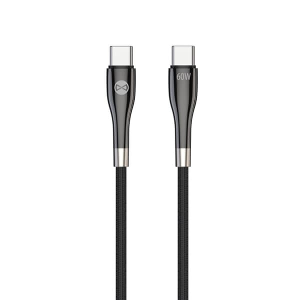 Forever Tyylikäs kaapeli USB-C - USB-C 1,0 m 60W musta