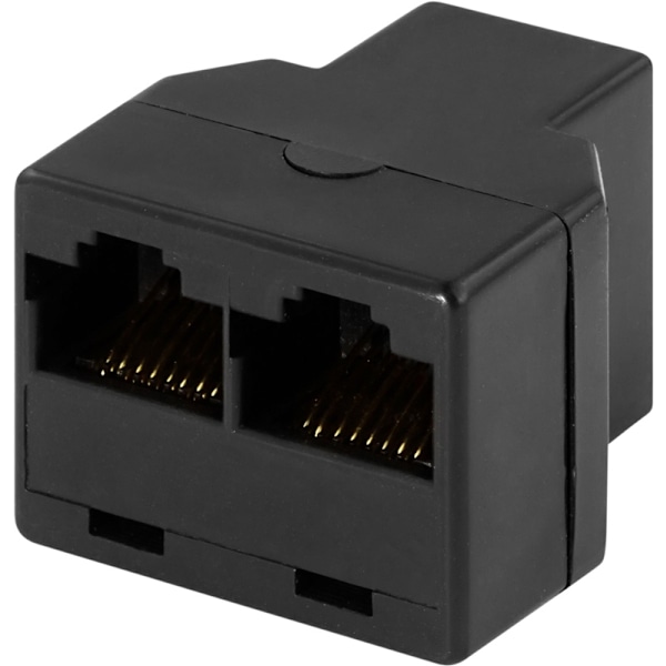 DELTACO Trevägskoppling 8P/8C RJ45, svart (MD-13A)