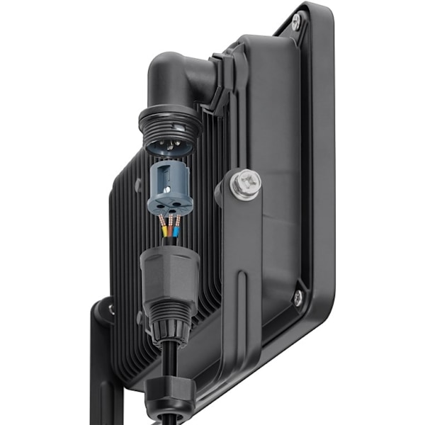 Goobay LED-strålkastare för utomhusbruk, 10 W med 850 lm, neutralt vitt ljus (4000 K) och M16 kabelgenomföring, lämplig för utomhusbruk (IP65)