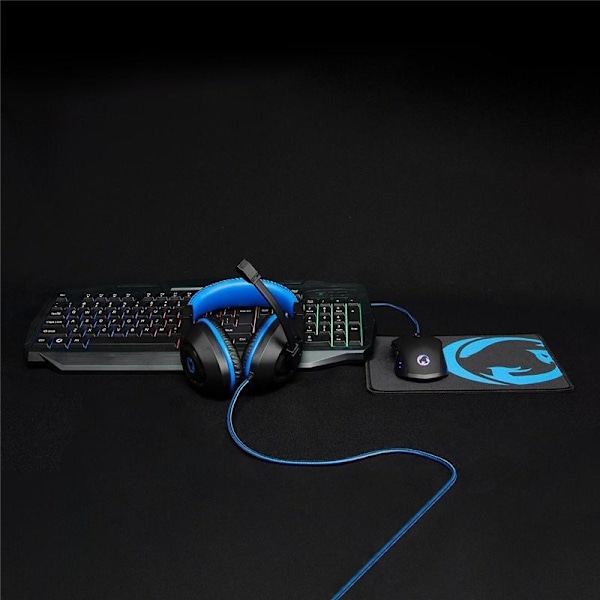 Nedis Gaming Combo Kit | 4-i-1 | Tangentbord, headset, mus och musmatta | Blå / Svart | QWERTZ | DE Layout