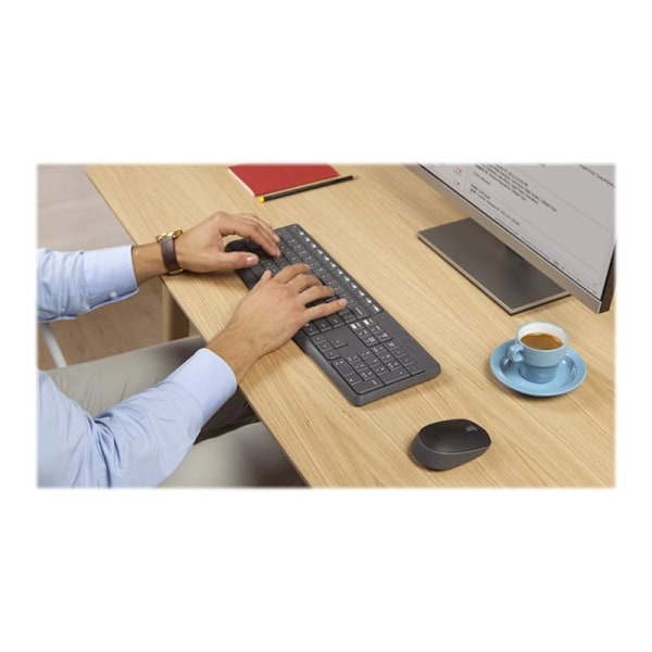 Logitech MK235 Näppäimistö RF Langaton QWERTY American International Harmaa