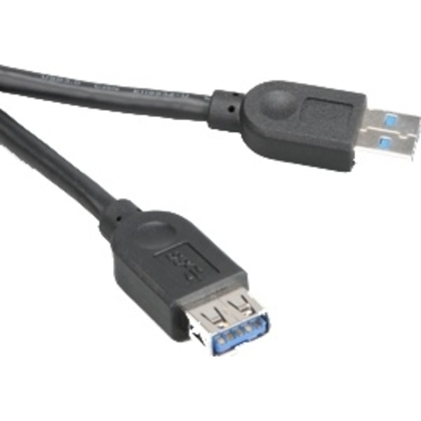 Akasa USB 3.0 kabel, Typ A hane - Typ A hona, 1,5m, svart (AK-CBUB02-15BK)