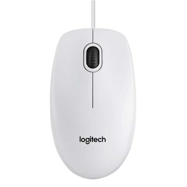 Logitech B100 datormöss Ambidextrous USB Type-A Optisk 800 DPI Valkoinen