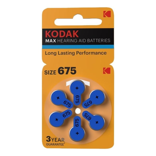 Kodak hearing aid P675 battery (6 pack)