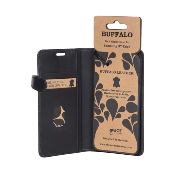 BUFFALO Wallet Læder Samsung S7 Edge Sort Svart