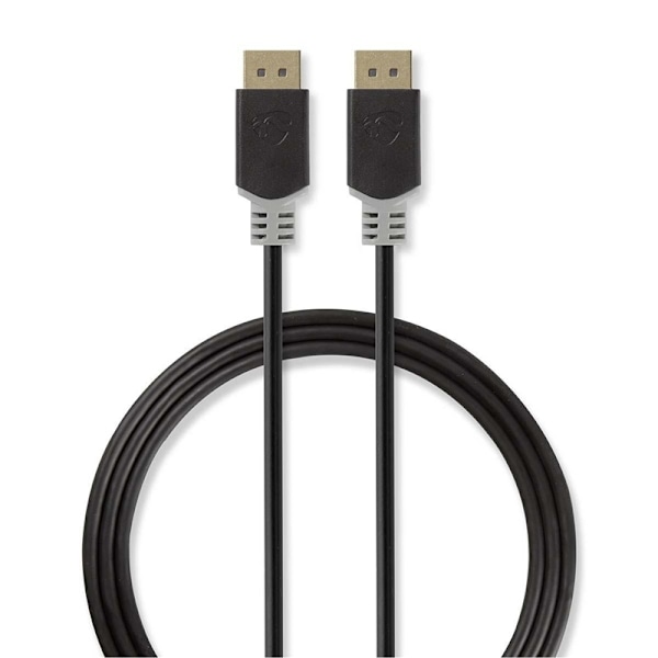 Nedis Displayport-kabel | DisplayPort Hane | DisplayPort Hane | 4K@60Hz | Guldplaterad | 2.00 m | Rund | PVC | Antracit / Grå | Låda