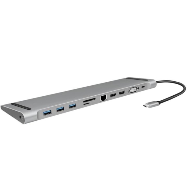 LogiLink USB-C-docka 11-i-1 HDMI/VGA/RJ45/USB-C 100W