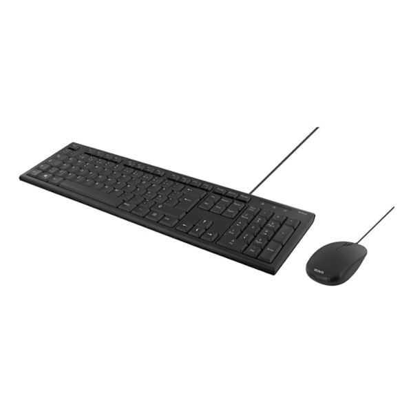 DELTACO Tangentbords-kit med mus, PAN Nordisk layout, USB, svart Svart