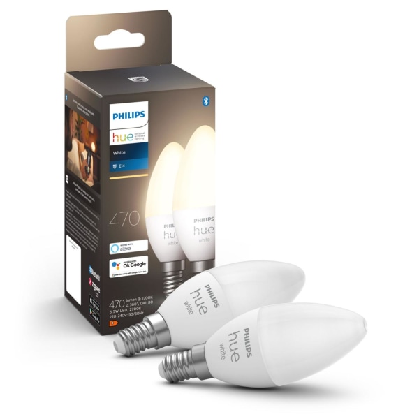 Philips Hue White E14 Kron 2-pack