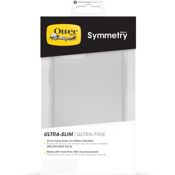 Otterbox Symmetry Clear -skyddsfodral, iPhone 15 / 14 / 13, genomskinligt Transparent