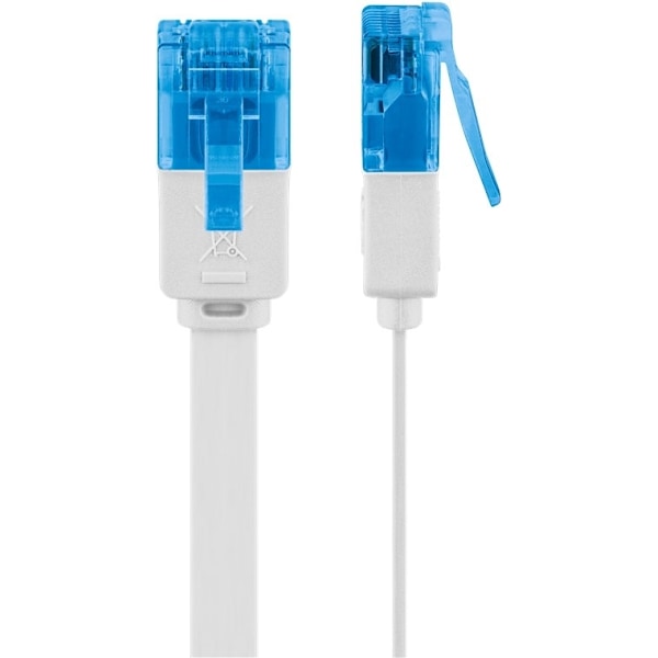 Goobay CAT 6A platt patchkabel, U/UTP, vit kopparledare (CU)