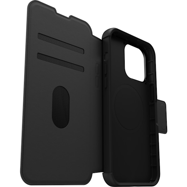 Otterbox Strada MagSafe -plånboksfodral, iPhone 15 Pro Max, svart. Svart