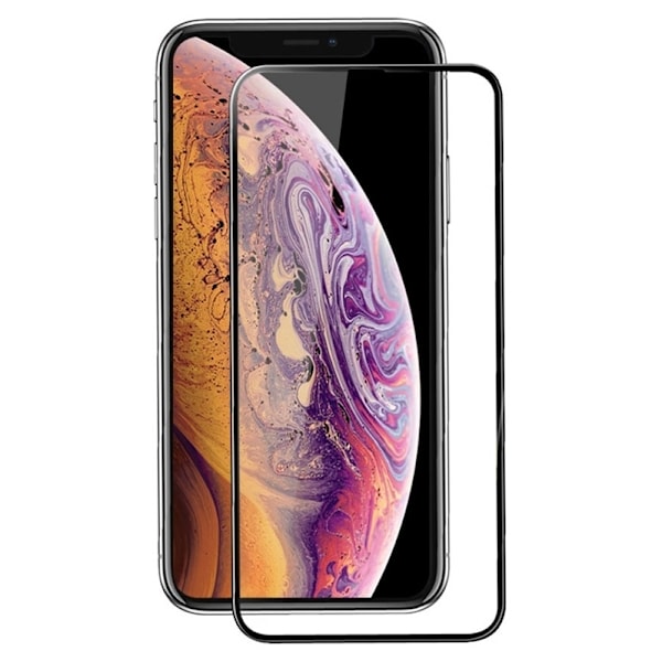 Mr Yes Täysin peittävä karkaistua lasia oleva näytönsuoja iPhone 12 Pro Maxille, musta Transparent