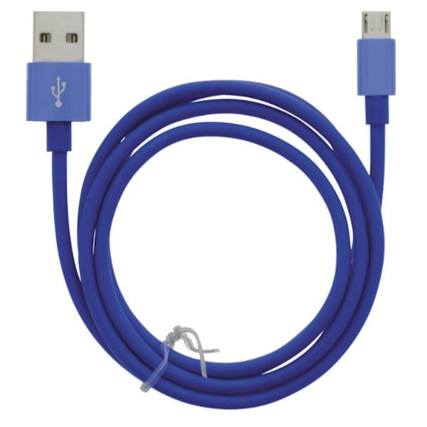 Kaapeli USB-A - MicroUSB 2.4A, 1m, sininen