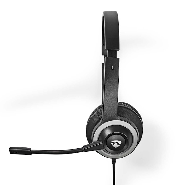 Nedis PC headset | On-Ear | Stereo | USB Type-A / USB Type-C™ | Vikbara Mikrofon | Svart