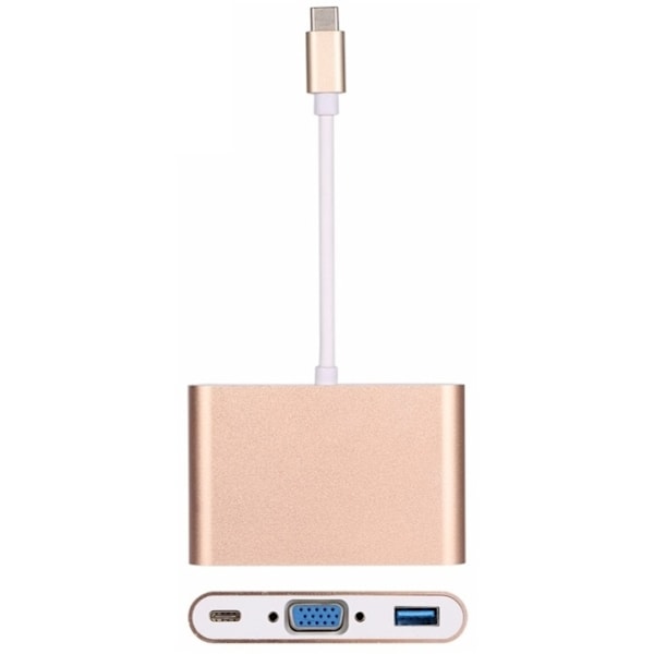 USB-C - VGA, Multiport Adapter, Guld