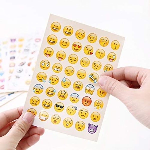 Emoji-klistermärken, 19 ark med 900+ stickers