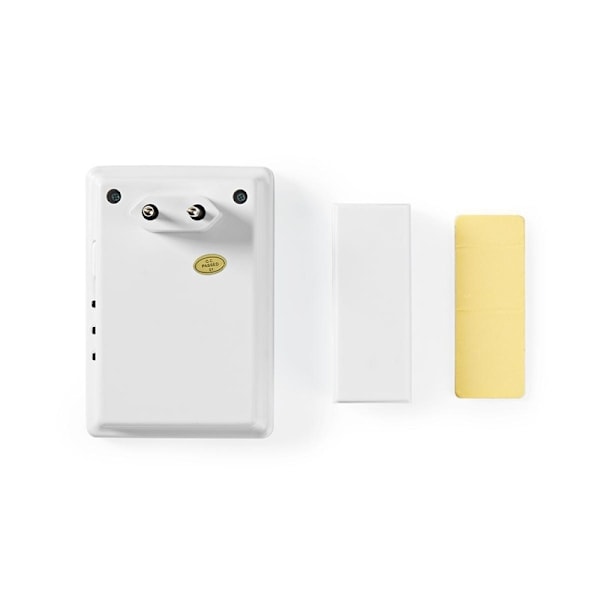 Nedis Trådlösa dörrklockan | Strömadapter | 220 - 240 V AC 50 Hz | 1x CR2032 | Volym: 80 dB | Signalområde: 300 m | IP44 | Justerbar volym | 36 Melodi
